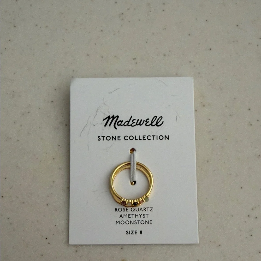 Madewell Gold Ring with Stone Accents - Picture 1 of 2